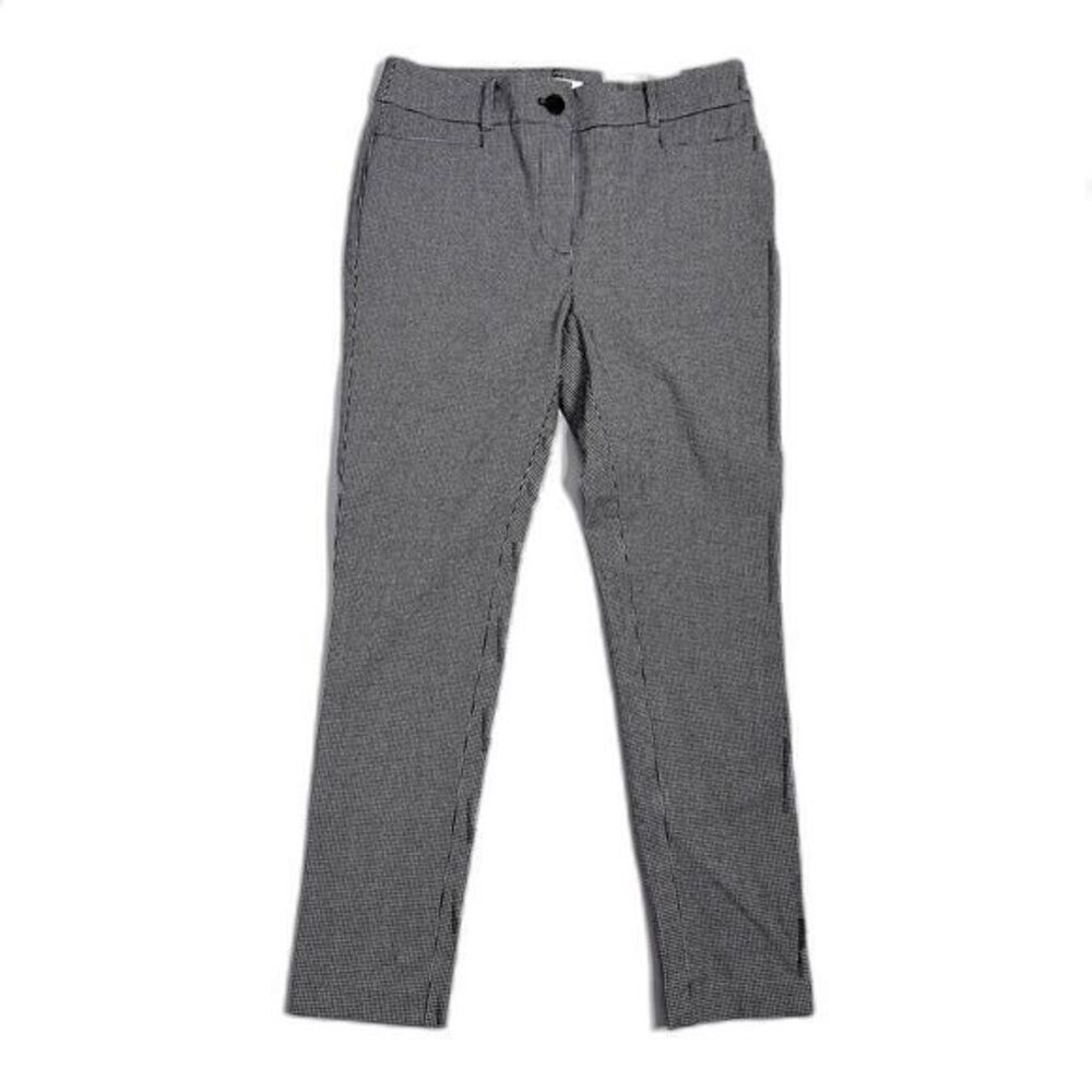 NWT‎ Loft Womens Black and White Check Pattern the Skinny Dress Pants Size 4